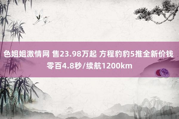 色姐姐激情网 售23.98万起 方程豹豹5推全新价钱 零百4.8秒/续航1200km