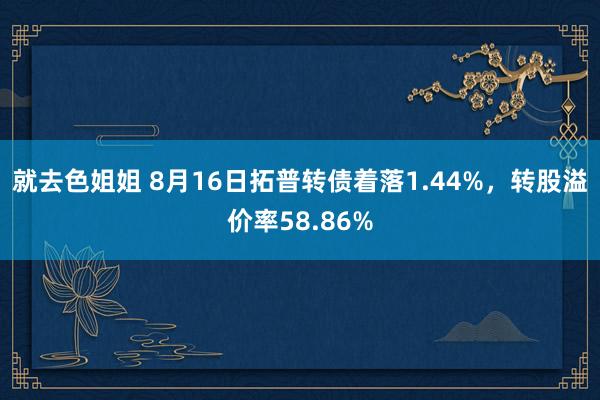 就去色姐姐 8月16日拓普转债着落1.44%，转股溢价率58.86%