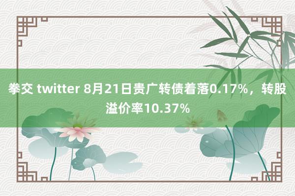 拳交 twitter 8月21日贵广转债着落0.17%，转股溢价率10.37%