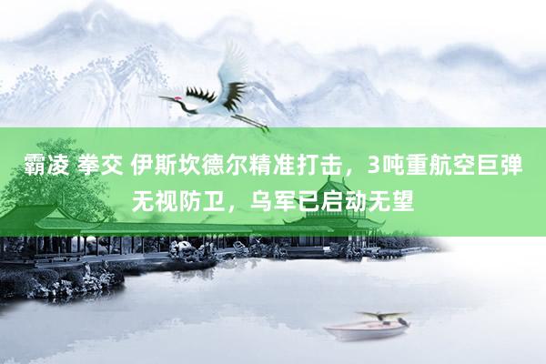 霸凌 拳交 伊斯坎德尔精准打击，3吨重航空巨弹无视防卫，乌军已启动无望