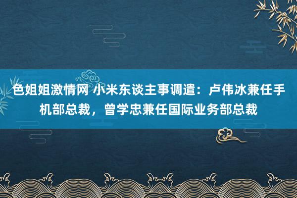 色姐姐激情网 小米东谈主事调遣：卢伟冰兼任手机部总裁，曾学忠兼任国际业务部总裁