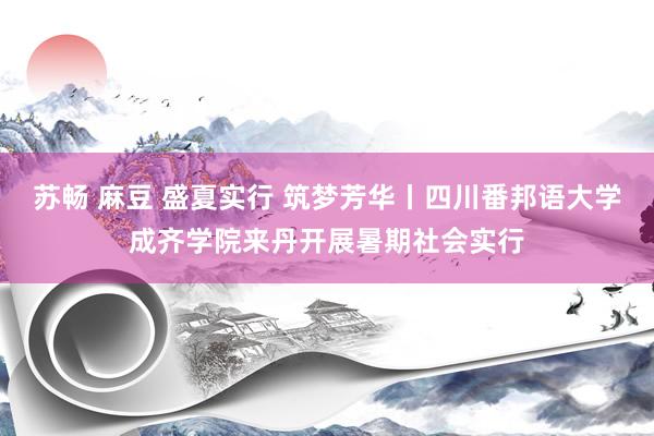 苏畅 麻豆 盛夏实行 筑梦芳华丨四川番邦语大学成齐学院来丹开展暑期社会实行