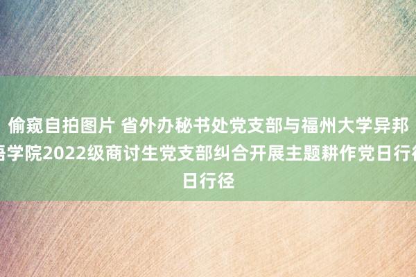 偷窥自拍图片 省外办秘书处党支部与福州大学异邦语学院2022级商讨生党支部纠合开展主题耕作党日行径