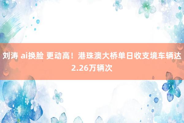 刘涛 ai换脸 更动高！港珠澳大桥单日收支境车辆达2.26万辆次