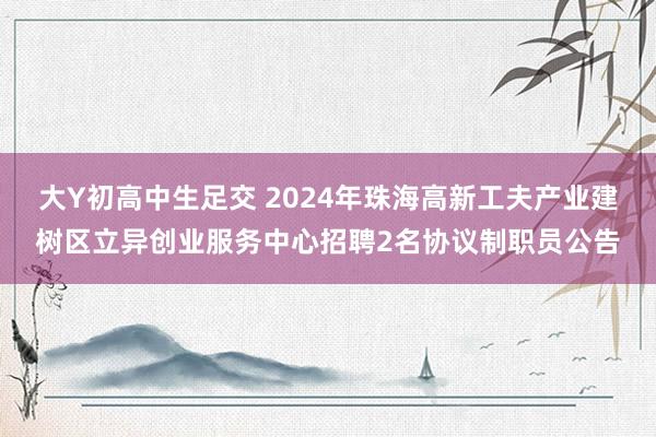 大Y初高中生足交 2024年珠海高新工夫产业建树区立异创业服务中心招聘2名协议制职员公告