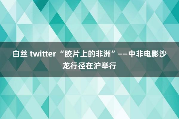 白丝 twitter “胶片上的非洲”——中非电影沙龙行径在沪举行